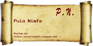 Puia Nimfa névjegykártya